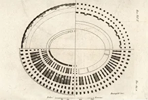 Plan of the interior of the Coliseum, Rome Plan of the interior of the Coliseum, Rome