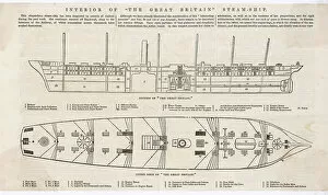 Brunel Collection: Plan of ship SS Great Britain