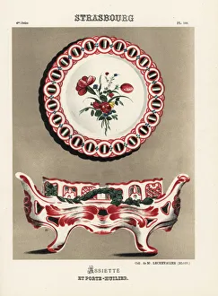 Plate and cruet set or porte-huilier Plate and cruet set or porte-huilier