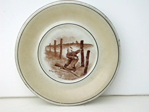 Plate inscribed Gott strafe this barbed wire, WW1 Plate inscribed Gott strafe this barbed wire, WW1