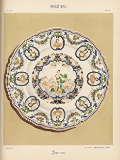 Plate from Moustiers, France, decorated with Plate from Moustiers, France, decorated with