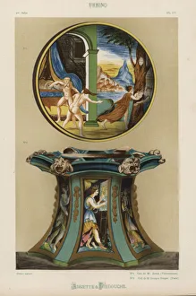 Plate and pedestal from Urbino, Italy Plate and pedestal from Urbino, Italy
