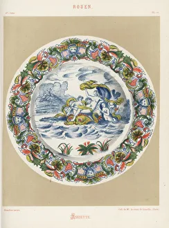 Plate from Rouen, France, with scene of Venus Plate from Rouen, France, with scene of Venus