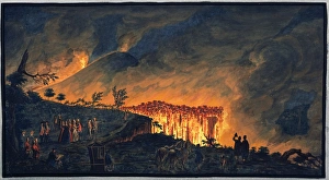 Plate XXXVIII: Lava curtain and royal party Plate XXXVIII: Lava curtain and royal party