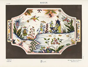 Platter with handles from Rouen, France Platter with handles from Rouen, France
