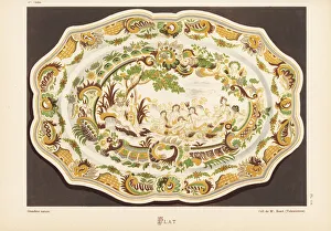 Platter from Moustiers, France, with sea god Platter from Moustiers, France, with sea god