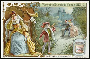 Prints of Scene from the play by Victor Hugo Victor Hugo Prints: Hugo's Play Scene Lithograph Print