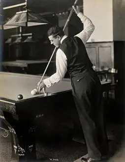 Snooker Prints: Playing Billiards: W. Hoppe Print