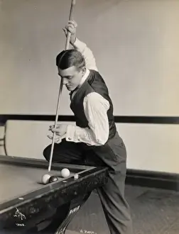 William F. Hoppe at the Billiards Table Print