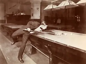Billiardist at the Pool Table Print