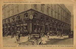 <b class=qtipBold><figcaption>Pocccardi Restaurant, Paris</figcaption></b><br>The exterior of the Italian Pocccardi Restaurant, Paris at 19 Rue Favart and 9 Boulevard Des Italiens Date: 1920s<br><em>© Mary Evans / Jazz Age Club Collection</em> Pocccardi Restaurant, Paris