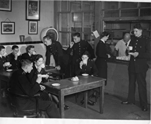 Police officers in canteen at Peel House, London Police officers in canteen at Peel House, London