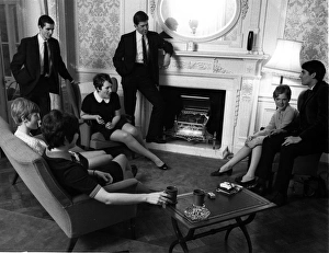 Police officers socialising at a Section House, London Police officers socialising at a Section House, London
