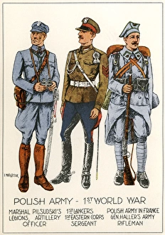 Three Polish soldiers, WW1 Three Polish soldiers, WW1