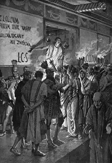 Fortunino Matania Prints: Pompeii: The Last Election, 1924 Print