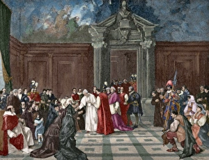 Pope Leo XIII (1810-1903) during an audience at the Vatican Pope Leo XIII (1810-1903) during an audience at the Vatican