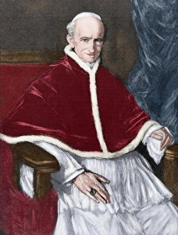 Pope Leo XIII (1810-1903). Engraving. Colored Pope Leo XIII (1810-1903). Engraving. Colored