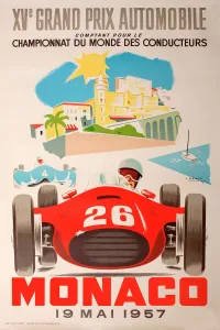 1957 Monaco Grand Prix Print - Juan Manuel Fangio Victory