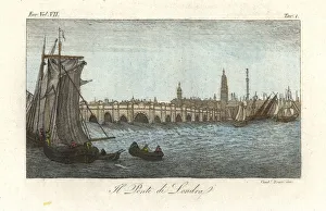 The port of London on the River Thames, early 19th century The port of London on the River Thames, early 19th century
