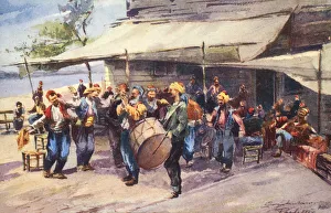 Clapping Gallery: Porters Dancing (Danse de hamals) - Constantinople, Turkey. Date: 1910