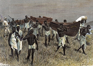 The porters of Lady Alice. Engraving The porters of Lady Alice. Engraving