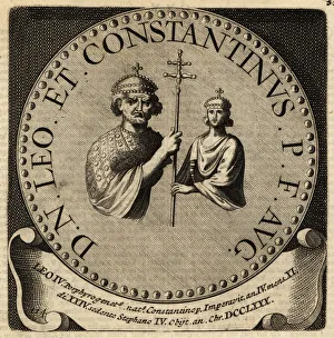 Portrait of Byzantine Emperors Leo III and Constantine VI Portrait of Byzantine Emperors Leo III and Constantine VI