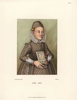 Portrait of a German maiden in late 16th century garb Portrait of a German maiden in late 16th century garb
