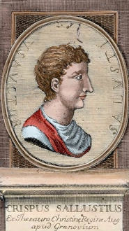 Portrait of Sallust (86-35 BC). Colored engraving, 1772 Portrait of Sallust (86-35 BC). Colored engraving, 1772