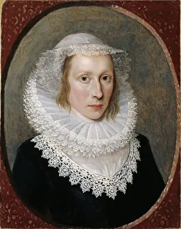 <b class=qtipBold><figcaption>Portrait of an unknown woman</figcaption></b><br>Portrait of an unknown woman, oil on panel, thought to be by Cornelius Johnson, c.1620, in a carved and gilded frame. Date: c.1620<br><em>© The Geffrye Museum of the Home / Mary Evans Picture Library</em> Portrait of an unknown woman
