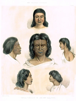 Portraits of Five Maoris - New Zealand Portraits of Five Maoris - New Zealand
