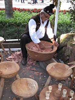 Portugal, Madeira, craftsman working with wood Portugal, Madeira, craftsman working with wood