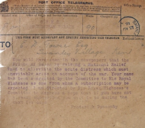 Post Office telegraph from OMHS Buckingham Palace Post Office telegraph from OMHS Buckingham Palace