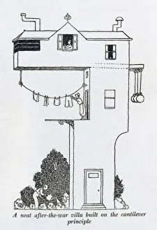 <b class=qtipBold><figcaption>Post war housing / W H Robinson</figcaption></b><br>Post War Town planning. A neat post war villa built on the cantilever principle. Please note: Credit must appear as (c) Courtesy of the estate of Mrs J.C.Robinson/Pollinger Ltd/Mary Evans Picture Library<br><em>© Mary Evans Picture Library 2015 - https://copyrighthub.org/s0/hub1/creation/maryevans/MaryEvansPictureID/10412198</em> Post war housing / W H Robinson