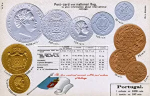 Currency Gallery: Postcard explaining the currency of Portugal
