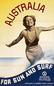 Surf Gallery: Poster advertising Australia for sun and surf