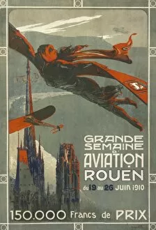 Spire Gallery: Poster advertising aviation week at Rouen, 1910