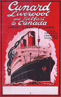 Voyage Gallery: Poster advertising Cunard from the UK to Canada