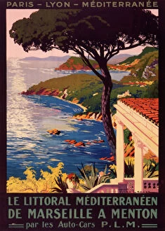 Poster advertising French railways to Mediterranean coast