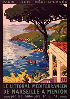 Poster advertising French railways to Mediterranean coast Poster advertising French railways to Mediterranean coast