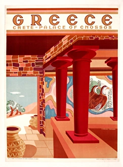 Poster advertising Greece and the Palace of Knossos Poster advertising Greece and the Palace of Knossos