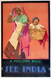 Poster advertising India, a Shillong Belle Poster advertising India, a Shillong Belle