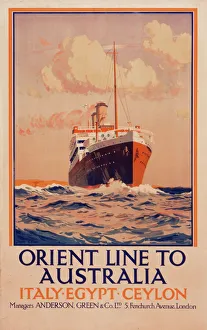 Orient Gallery: Poster advertising Orient Line to Australia