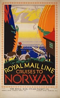Norwegian Collection: Poster advertising Royal Mail Line Cruises to Norway