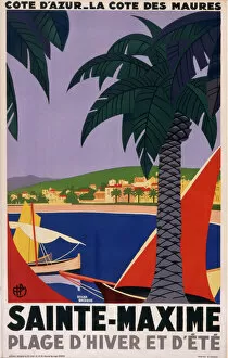 Holidays Gallery: Poster advertising Sainte Maxime on the Cote d Azur