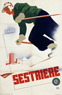 Winter Collection: Poster advertising Sestriere, Italy