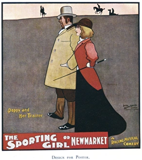 Poster advertising The Sporting Girl, or Newmarket Poster advertising The Sporting Girl, or Newmarket