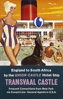 Union Collection: Poster advertising the Transvaal Castle cruise ship