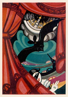 <b class=qtipBold><figcaption>Poster for Bat Theatre</figcaption></b><br>Russian poster for the Bat Theatre<br><em>© Mary Evans Picture Library</em> Poster for Bat Theatre