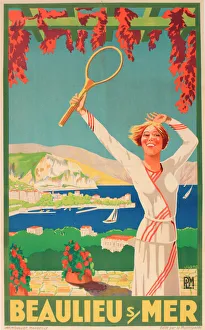 Tennis Gallery: Poster, Beaulieu sur Mer, French Riviera