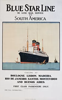 Montevideo Gallery: Poster, Blue Star Line to South America